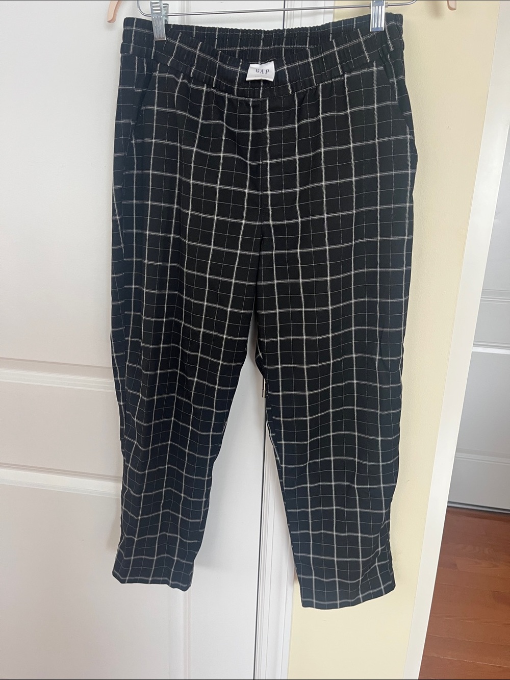 Gap Black Windowpane Knit Pants easy pant in large